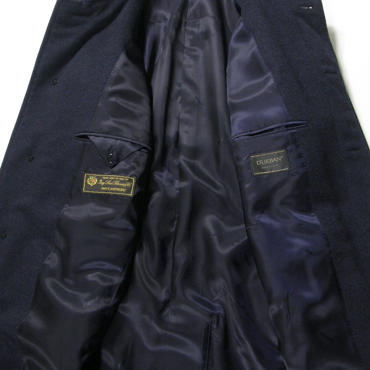 【極美品】ダーバン　ロロピアーナ　ダーバン　ピーコート　L程　ウール　カシミヤ調 D'URBAN × Loro Piana ／ ダーバン × ロロピアーナ カシミヤ ステンカラ
