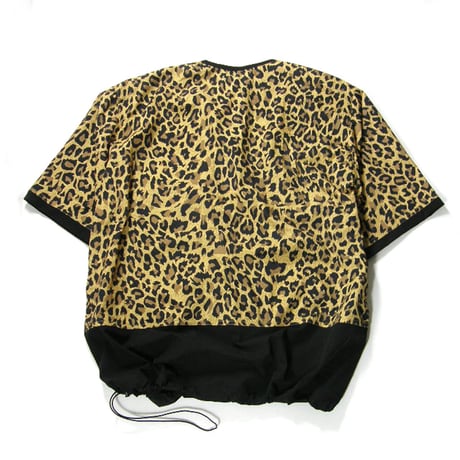 WILD THINGS ／ ワイルドシングス　プルオーバー 半袖シャツ ノーカラー クルーネック Tシャツ レオパード ｜ 春夏