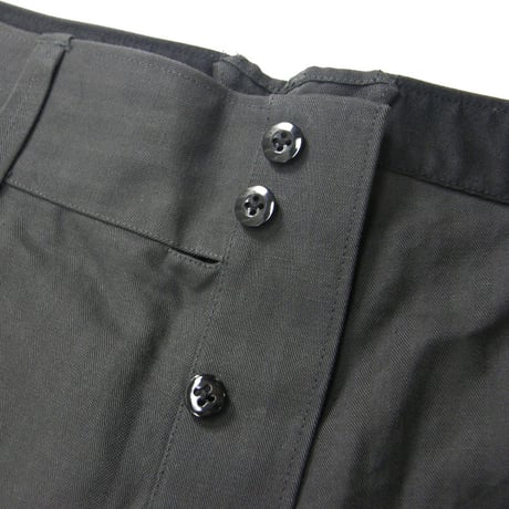 ETS.MATERIAUX ／ マテリオ　ショートパンツ ワークパンツ フレンチワーク 綿 コットン 麻 リネン チャコール グレー ハーフパンツ ヘリンボーン ｜ 春夏　（No.353332）