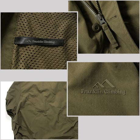 Franklin Climbing ／ フランクリンクライミング　撥水 吸汗速乾 UVカット フィールドジャケット リップストップ アウター ブルゾン カーキ ｜ 春 秋冬 雨の日