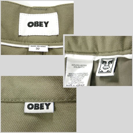 OBEY ／ オベイ　ワイド バギーパンツ OLIVER PLEATED PANT BAGGY FIT カーキグリーン ｜ オールシーズン