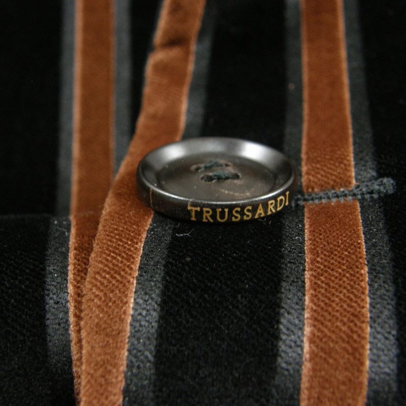 TRUSSARDI / トラサルディ ベロア ジャケット イタリア製 ストライプ コットンベロ...