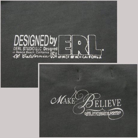 ERL ／ イーアールエル　モックネックカットソー UNISEX MAKE BELIEVE ERL LONGSLEEVE ロンT ｜ 春 秋冬　（No.370767）