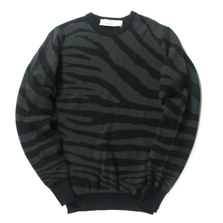 GOLDEN GOOSE DELUXE BRAND ／ ゴールデングース　ウール ニット イタリア製 セーター ゼブラ ブラック グレー ｜ 秋冬　（No.301281）