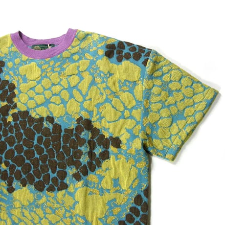 gim CONTEXT ／ ジムコンテスト　ジャガード ニット Tシャツ 日本製 ラメ スネーク ｜ 春夏　（No.380130）