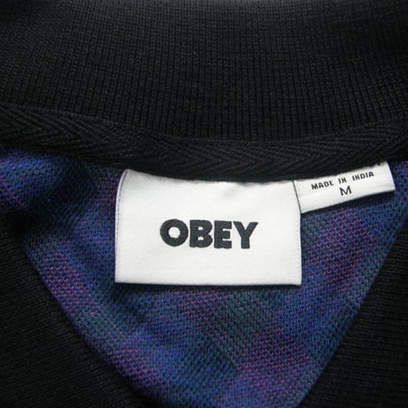 OBEY ／ オベイ　ジャガード 長袖ポロシャツ CAPRI JACQUARD PL LS ブラック ｜ 春 秋冬　（No.360565）