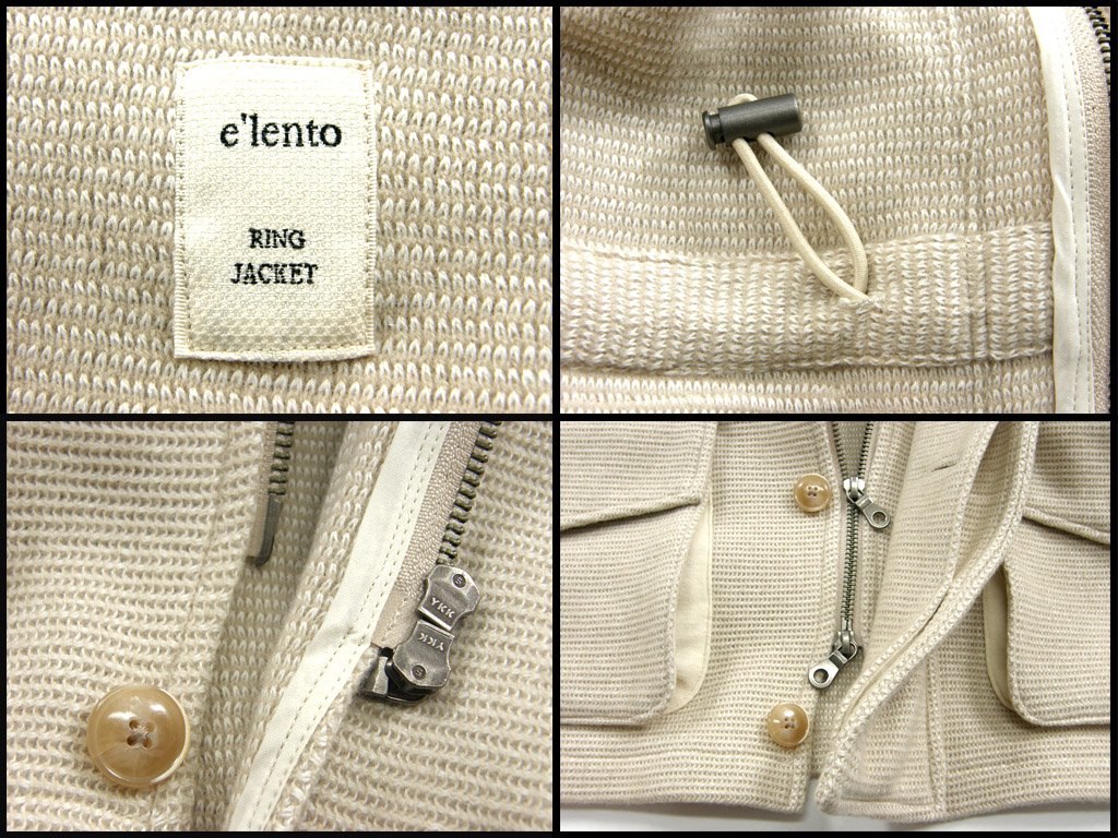 e'lento RING JACKET ジャケット e'lento RING JACKET / エレント リングヂャケット カシミヤ混 M