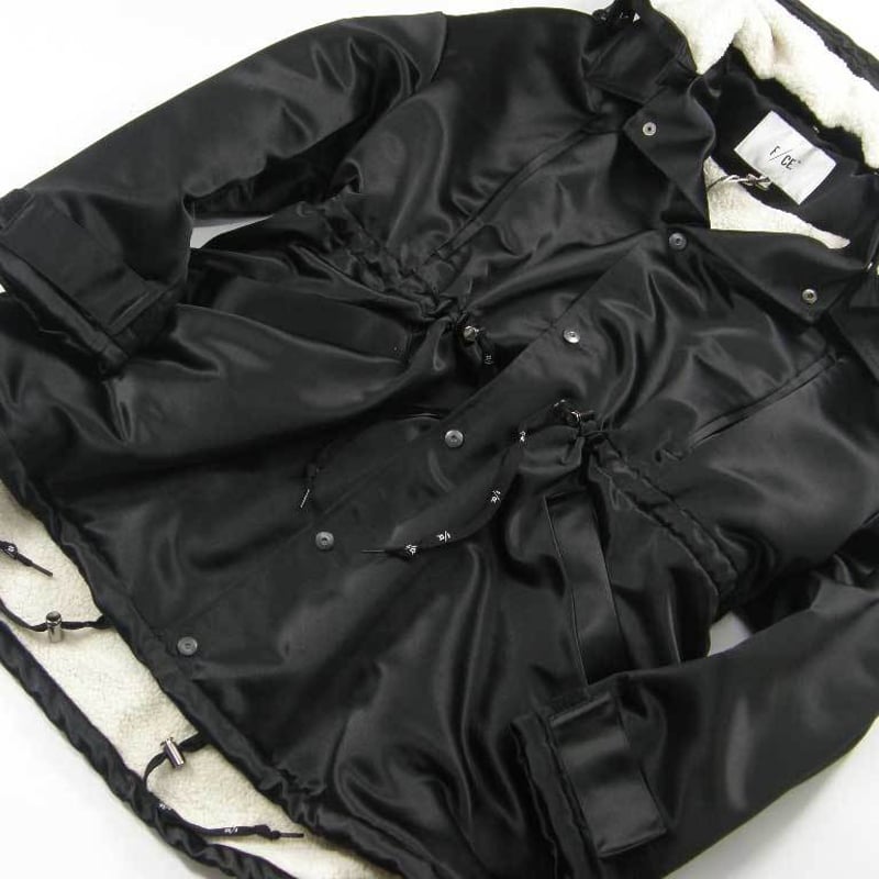 F/CE. エフシーイー サテン コーチジャケット ボア ブラック F/CE. ／ エフシーイー サテン コーチジャケット 日本製 裏ボア