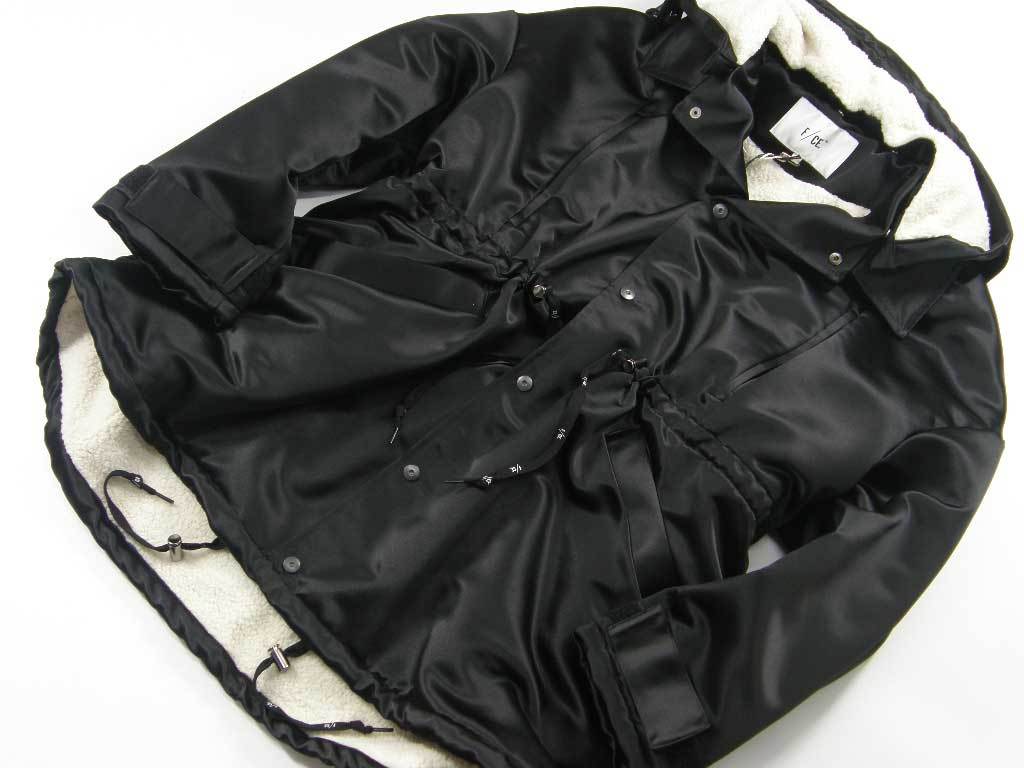 F/CE. エフシーイー サテン コーチジャケット ボア ブラック F/CE. ／ エフシーイー サテン コーチジャケット 日本製 裏ボア