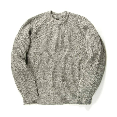 BATONER ／ バトナー　TWEED SIGNATURE CREW NECK アルパカ ウール ニット 日本製 シグネチャー セーター グレー ｜ 秋冬　（No.370368）