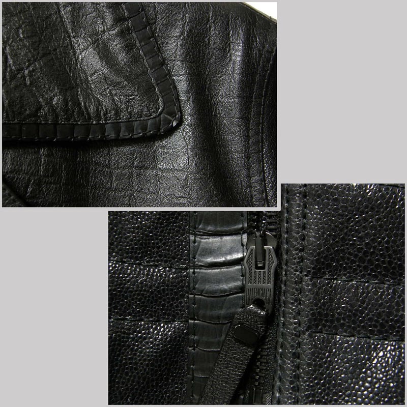 BALENCIAGA ライダースジャケット BALENCIAGA ／ バレンシアガ オーストリッチ やぎ革 牛革 ライダース