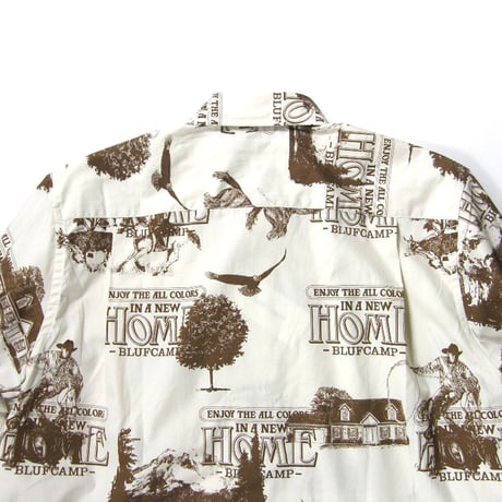 BLUFCAMP ／ ブルーフキャンプ　長袖シャツ 日本製 スカーフ プリント モチーフ レトロ comme des garcons コムデギャルソン ｜ 春 秋冬