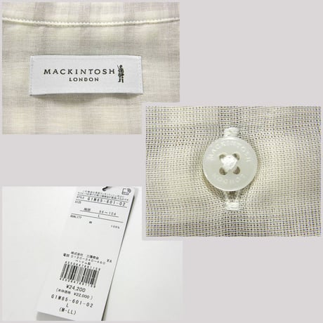 MACKINTOSH LONDON ／ マッキントッシュ ロンドン　ダブルガーゼ オープンカラーシャツ 消臭テープ 半袖シャツ オフホワイト 三陽商会 ｜ 春夏　（No.380283）