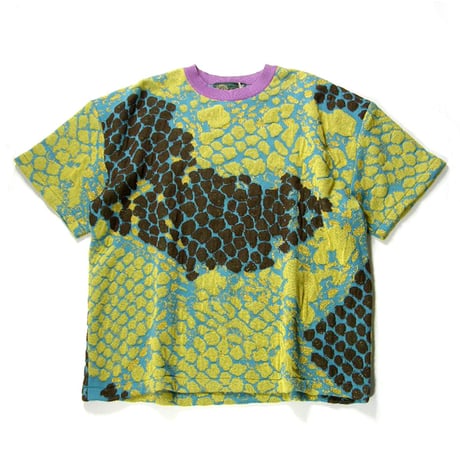 gim CONTEXT ／ ジムコンテスト　ジャガード ニット Tシャツ 日本製 ラメ スネーク ｜ 春夏　（No.380130）