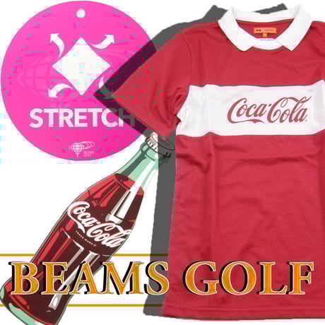 BEAMSGOLF×Coca-Cola　ビームスゴルフ コカコーラ ポロシャツ BEAMS GOLF × Coca Cola ／ ビームスゴルフ × コカ・コーラ 半袖