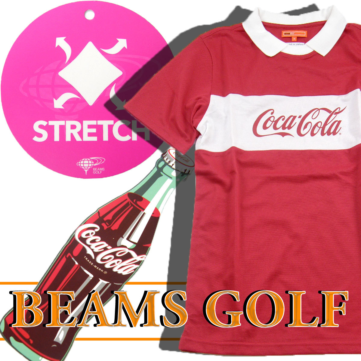 ビームスゴルフ　半袖ポロシャツ　Ssize BEAMS GOLF BEAMS GOLF ビームスゴルフ 半袖ポロシャツ オレンジ系 サイズ