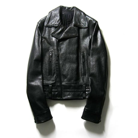 BALENCIAGA ／ バレンシアガ　オーストリッチ やぎ革 牛革 ライダース ジャケット イタリア製 レザー 本革 ダブル ブルゾン アウター ｜ 秋冬　（No.271468）