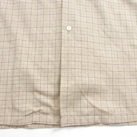 PENNEY'S ／ ペニーズ　半袖シャツ タッターソールチェック オープンカラー シャツ 綿 コットン 70s HAWAII PENNEYS SHIRTS ハワイアンシャツ ベージュ ｜ 春夏