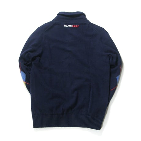 BEAMS GOLF PURPLE LABEL × Airshut NT ／ ビームスゴルフ パープルレーベル × エアシャット　撥水 防風 ショールカラー ニット ｜ 秋冬　（No.352139）