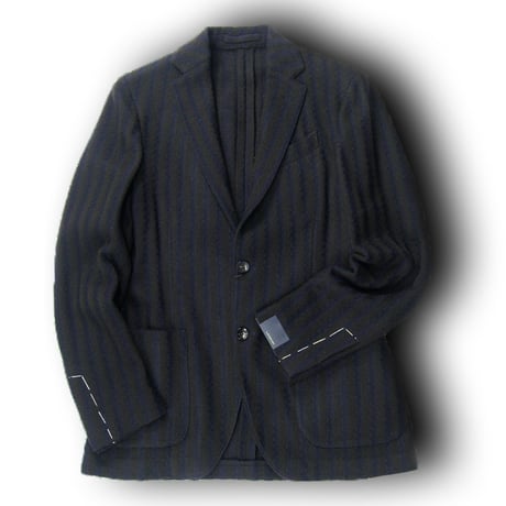 LARDINI ／ ラルディーニ　ジャケット イタリア製 JJ903Q ウール ニット ネイビー 紺 ダークブラウン 茶 ストライプ ｜ 秋冬　（No.310119）
