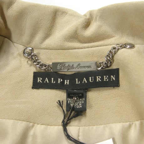 RALPH LAUREN BLACK LABEL ／ ラルフローレン ブラックレーベル　羊革 ヌバックレザー コート USA製 ベージュ ｜ 秋冬　（No.271257）