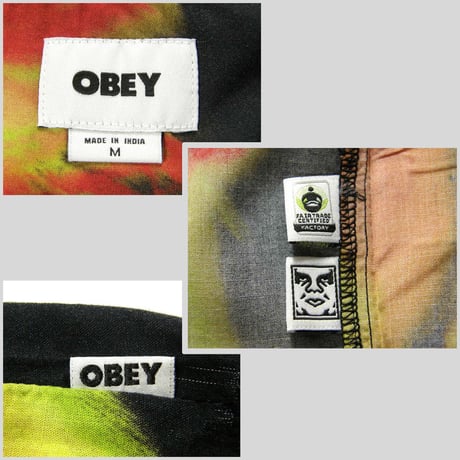 OBEY ／ オベイ　フラワー プリント 半袖シャツ アーティスティック オープンカラーシャツ ブラック ｜ 春夏