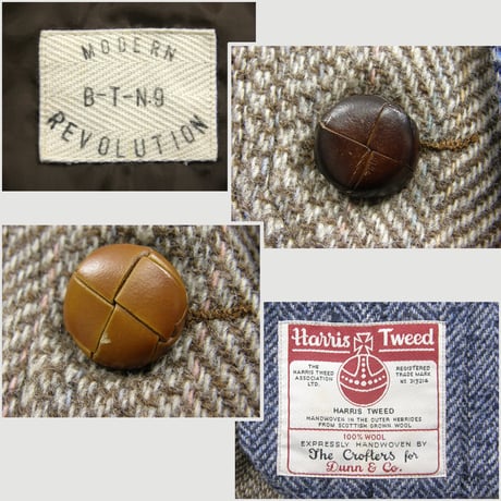 BOSTON-NINE × Harris Tweed ／ ボストンナイン × ハリスツイード　希少 60s ヴィンテージ クレイジーパターン ベスト ヘリンボーン ｜ 秋冬　（No.353946）