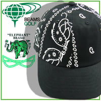 BEAMS GOLF × ELEPHANT BRAND ／ ビームスゴルフ × エレファントブランド　キャップ バンダナ ペイズリー ブラック ｜ オールシーズン　（No.352773）