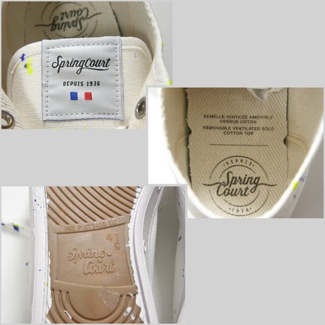 Spring Court × BEAMS LIGHTS ／ スプリングコート × ビームスライツ　G2 CANVAS スプラッシュペイント スニーカー スペイン製 41 ｜ オールシーズン