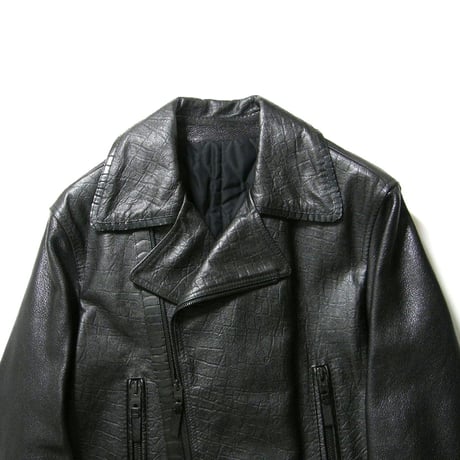 BALENCIAGA ／ バレンシアガ　オーストリッチ やぎ革 牛革 ライダース ジャケット イタリア製 レザー 本革 ダブル ブルゾン アウター ｜ 秋冬　（No.271468）