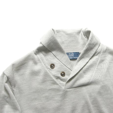 Ralph Lauren ／ ラルフローレン　ショールカラーニット 薄手 ウール ショールカラー ニット セーター ライトグレー ｜ 春 秋冬　（No.272088）