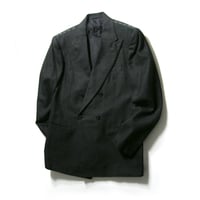 MP di Massimo Piombo ／ エムピーディマッシモピオンボ　ダブルブレスト ジャケット イタリア製 コットン リネン ブラック ｜ 春夏　（No.280351）