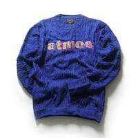 COOGI × atmos ／ クージー × アトモス　A$AP YAMS コットンニット マーセライズコットン ヒップホップ HIP HOP エイサップヤムズ ブルー ｜ 春 秋冬　（370099