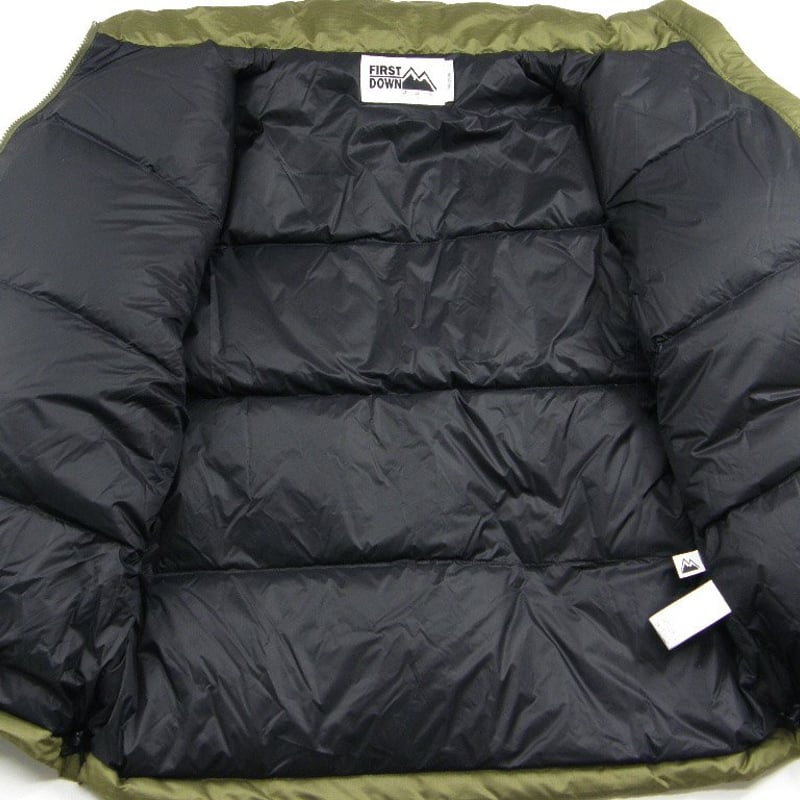 美品！　FIRST DOWN ダウンジャケット オリーブグリーン FIRST DOWN / ファーストダウン ダウンジャケット MULTI POCKET