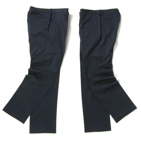 MACKINTOSH LONDON ／ マッキントッシュ ロンドン　メランジ バーズアイ ストレッチ パンツ ジャージー生地 スラックス ネイビー ビジネスカジュアル ｜ 春夏 秋