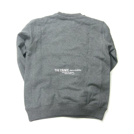 CRIMIE / クライミー　ポケット スウェット SMALL LOGO CREW NECK SWEAT トレーナー プルオーバー ジップポケット クルーネック ロゴ グラフィック チャコール グレー