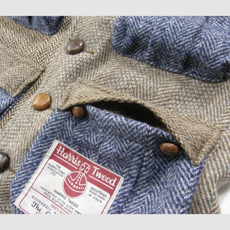 BOSTON-NINE × Harris Tweed ／ ボストンナイン × ハリスツイード　希少 60s ヴィンテージ クレイジーパターン ベスト ヘリンボーン ｜ 秋冬　（No.353946）
