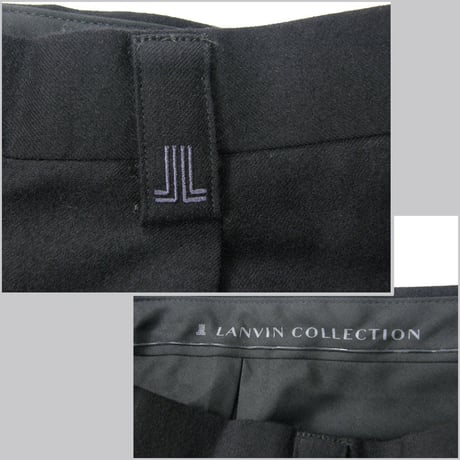 LANVIN COLLECTION ／ ランバン コレクション　ウール サキソニー トラウザーズ 日本製 スラックスパンツ ブラック ｜ 秋冬　（No.280169）