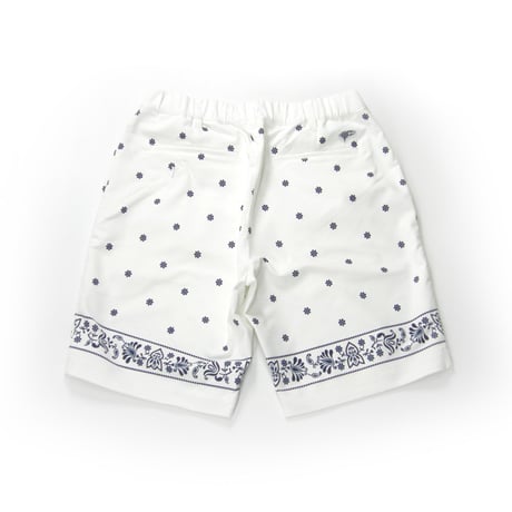 BEAMS GOLF ORANGE LABEL ／ ビームスゴルフ オレンジレーベル　 バンダナ柄 ショートパンツ ハーフパンツ ショーツ ホワイト ｜ 春夏　（No.353282）