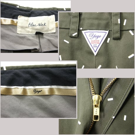 Yuge × TOMORROWLAND BLUE WORK ／ ユージュ × トゥモローランド ブルーワーク　パンツ 日本製 コットン グリーン グレー ｜ オールシーズン