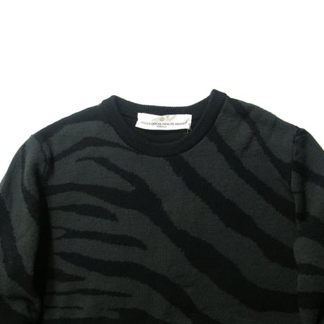 GOLDEN GOOSE DELUXE BRAND ／ ゴールデングース　ウール ニット イタリア製 セーター ゼブラ ブラック グレー ｜ 秋冬　（No.301281）