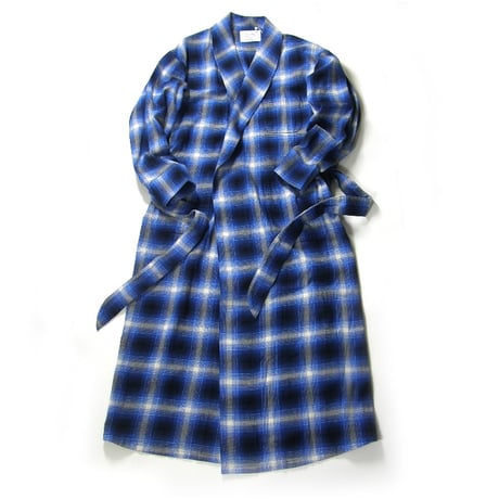 Rafu ／ ラフ　コットンフランネル ガウン 日本製 GOWN OVER COAT コート オンブレチェック ｜ 春 秋冬　（No.370701）