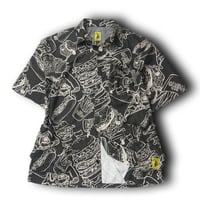 Cobmaster × Teflon EcoElite ／ コブマスター × テフロン エコエリート　撥水 コーチジャケット 半袖 シャツ アウター ハンバーガー ピザ ブラック ｜ 春夏