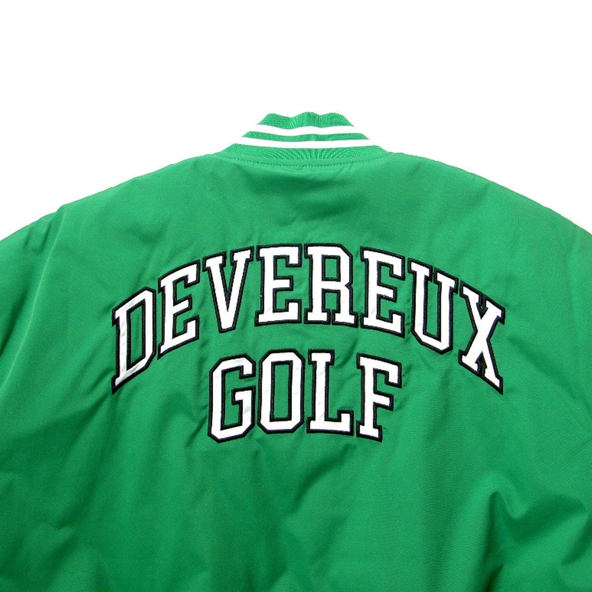 DEVEREUX GOLF ブルゾン グリーン スタジャン 中綿 DEVEREUX GOLF ／ デヴァローゴルフ 軽量 中綿入り ボンバージャケット