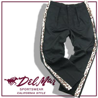 DEL MAR sportswear ／ デルマースポーツウェアー　レオパード ライン パンツ ワンタック スラックス ワンタック デルマースポーツウェア ブラック ｜ オールシーズン