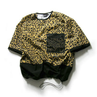 WILD THINGS ／ ワイルドシングス　プルオーバー 半袖シャツ ノーカラー クルーネック Tシャツ レオパード ｜ 春夏