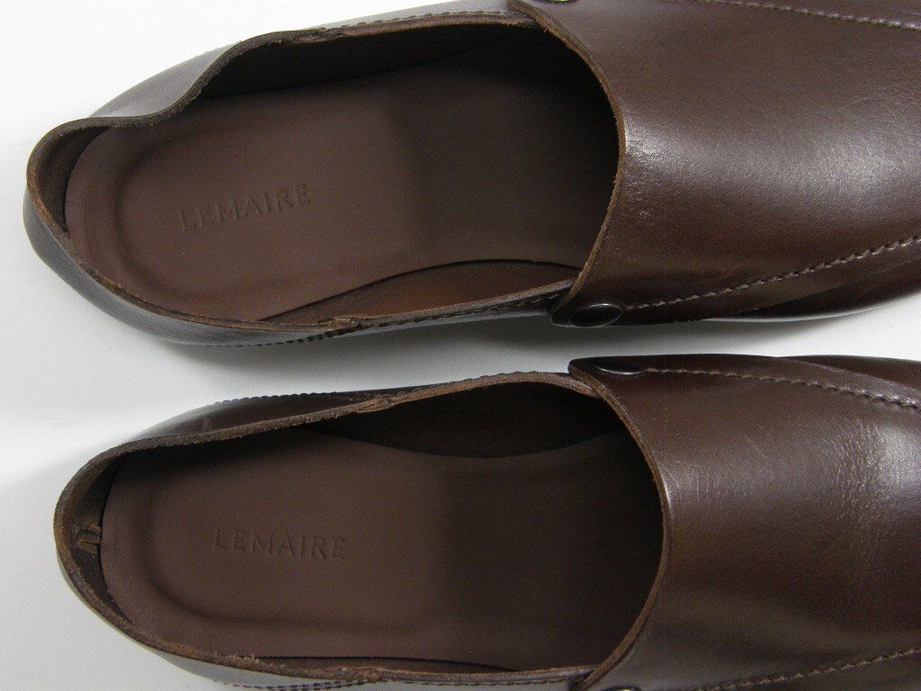 LEMAIRE / ルメール　レザー スリッポン ローファー シューズ 本革 ミュールスリッポン FOLDED MULES バブーシュ