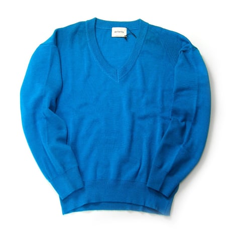 artens ／ アーテンス　ウール Vネック ニット 日本製 WOOL PIECE DYE KYO 青 ブルー ｜ 秋冬　（No.351807）