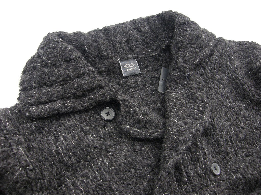 D'URBAN ダーバン アルパカ混起毛ブークレダブルブレストコート グレー L D'URBAN / ダーバン アルパカ ウール カーディガン ニット
