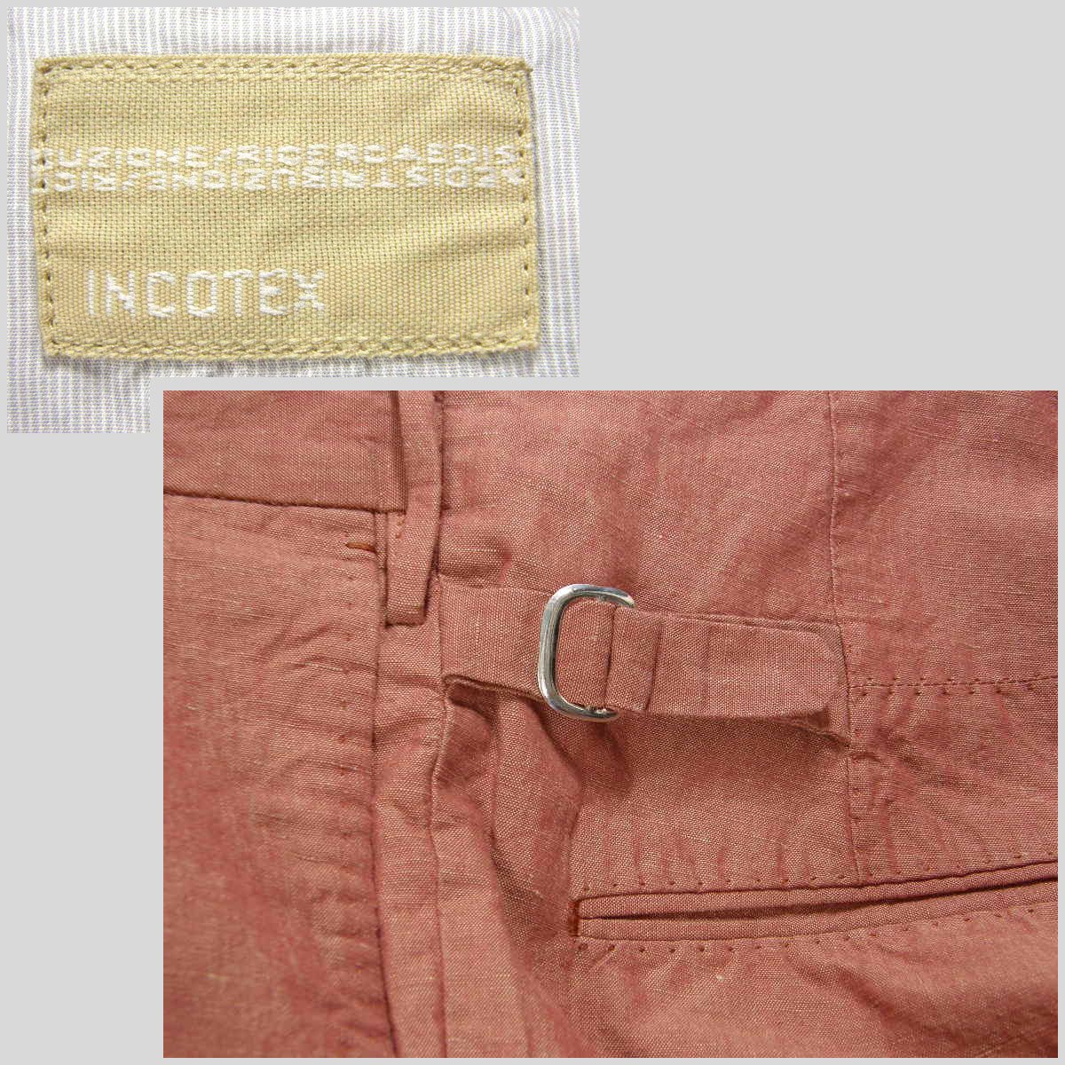 INCOTEX ／ インコテックス 麻混 トラウザーズ ルーマニア製